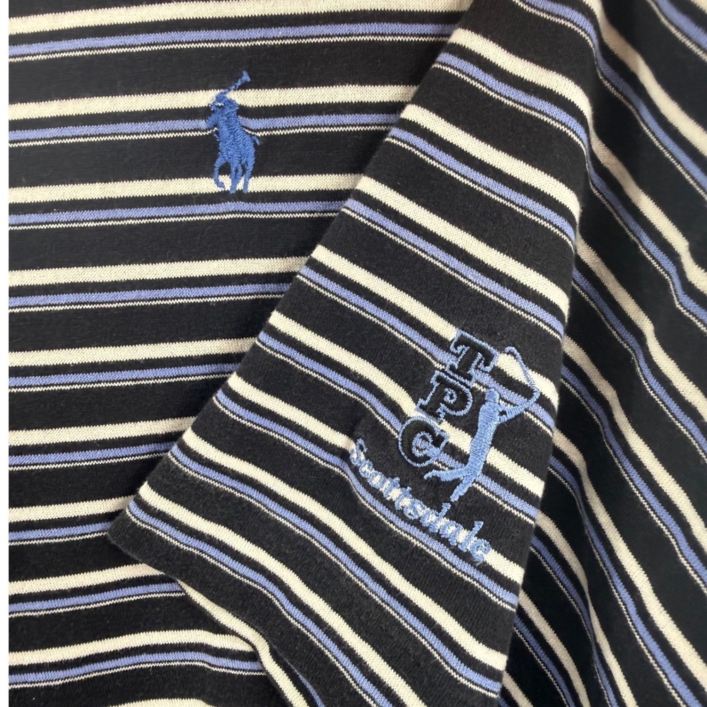Polo Golf Ralph Lauren Mens Large Striped Pima Cotton Polo Shirt TPC Scottsdale - Picture 3 of 6